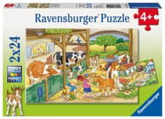 Ravensburger Puzzle - Egy nap a farmon 2 x 24 db