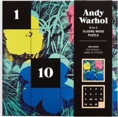 Galison Andy Warhol csúszó fa puzzle: Virágok 2in1 (16 darab)