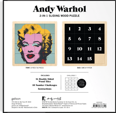 Galison Andy Warhol csúszó fa puzzle: Marilyn 2in1 (16 db)