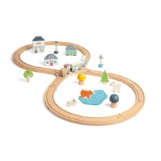 Bigjigs Toys Wooden Train Track by the Forest fából készült vonatpálya