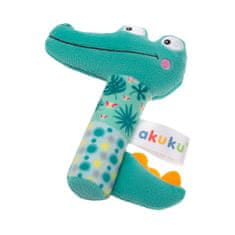 AKUKU Baba fütyülő plüss játék csörgővel krokodil