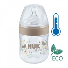 Nuk for Nature Csecsemő cumisüveg hőmérséklet-szabályozóval S barna