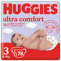 Huggies HUGGIES Ultra Comfort eldobható pelenkák Mega 3 (4-9 kg) 78 db