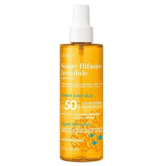 Pupa Kétfázisú fényvédő spray SPF 50 (Invisible Two-Phase Sunscreen) 200 ml