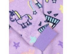 sarcia.eu Peppa Pig Lila polár egyrészes pizsama, kapucnival ellátott gyerekcipő 3-4 év 98-104 cm