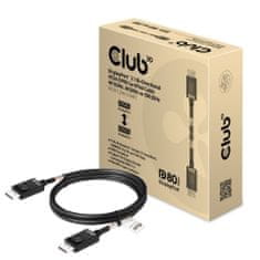 Club 3D Aktív adapter DisplayPort 2.1 - DisplayPort 2.1 4K120Hz/8K60Hz HDR (M/M), 1,2 m, fekete