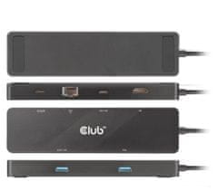 Club 3D USB-C 3.2 Gen1 6in1 Hub 1× USB-C videó, 1× HDMI, 2× USB-A, USB-C PD - 100W töltés, RJ45 (CSV-1584)