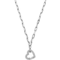Michael Kors Romantikus ezüst nyaklánc cirkónium kövekkel Pavé Heart MKC1647CZ040