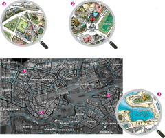 Heye Puzzle Map Art: Pop városa 2000 darab