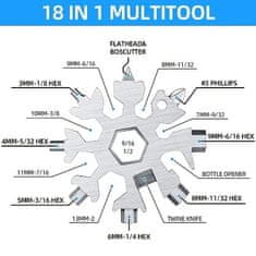 Vixson 18 az 1-ben Hópehely multiszerszám | MULTIFLAKE