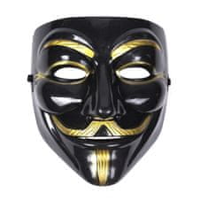 BigBuy Guy Fawkes maszk - Anonymus maszk - V mint Vérbosszú maszk univerzáis méretben - fekete (BBL)