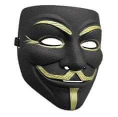 BigBuy Guy Fawkes maszk - Anonymus maszk - V mint Vérbosszú maszk univerzáis méretben - fekete (BBL)