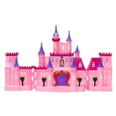 BigBuy Mesebeli varázskastély hercegi párral, hintóval és rengeteg más kiegészítővel - zenél és világít - rózsaszín (BBMJ)