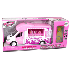 BigBuy Világító és zenélő, rózsaszín fagyis kocsi kinyitató ajtókkal 26 x 12 x 9 cm (BBMJ)