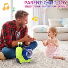 BigBuy Világító és zenélő csiga alakú készségfejlesztő babajáték - ösztönzi a gyermeket a mászásra (BBJ)