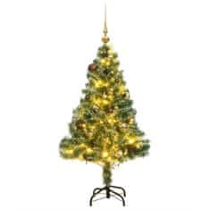 Vidaxl műkarácsonyfa 150 LED-del, gömbszettel és hópehellyel 120 cm 3210083