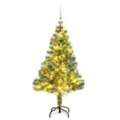 Vidaxl műkarácsonyfa 150 LED-del, gömbszettel és hópehellyel 120 cm 3210091