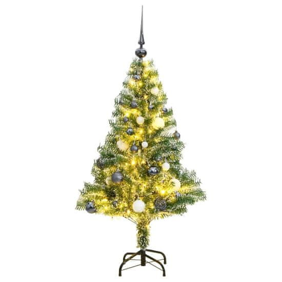 Vidaxl műkarácsonyfa 150 LED-del, gömbszettel és hópehellyel 120 cm 3210099