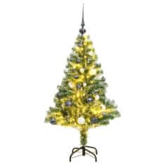 Vidaxl műkarácsonyfa 150 LED-del, gömbszettel és hópehellyel 150 cm 3210100