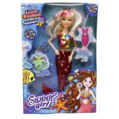 X TECH Flitteres Sellő Barbie kiegészítőkkel