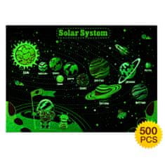 Aga4Kids Dětské svítící puzzle Sluneční soustava 500 dílků