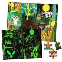 Aga4Kids Dětské svítící puzzle Zvířátka v lese 100 dílků
