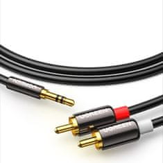 Ugreen AV116 audio kábel 3.5mm mini jack / 2RCA 5m, fekete