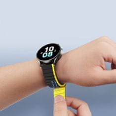 TKG Samsung Galaxy Watch6 / Watch6 Classic okosóra szíj - Dux Ducis - fekete/citromsárga mágneses szíj (szíj szélesség: 20 mm)