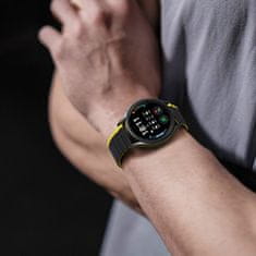 TKG Huawei Watch GT 3 Pro (43 mm) okosóra szíj - Dux Ducis - fekete/citromsárga mágneses szíj (szíj szélesség: 20 mm)