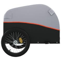 Vidaxl fekete-narancssárga vas kerékpár-utánfutó 45 kg 94131