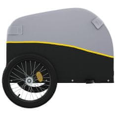 Vidaxl fekete-sárga vas kerékpár-utánfutó 45 kg 94134