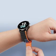 TKG Samsung Galaxy Watch 5 / 5 Pro (40 / 44 / 45 mm) okosóra szíj - Dux Ducis - fekete/narancssárga mágneses szíj (szíj szélesség: 20 mm)