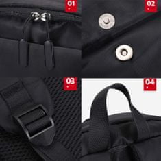 Dollcini Divatos női hátizsák, nylon táska, pillangómintás, utazás/munka/napi, 428222, Fehér, fekete