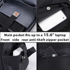 Dollcini Divatos női hátizsák, nylon táska, pillangómintás, utazás/munka/napi, 428222, Fehér, fekete