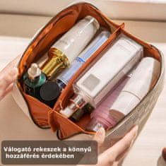 Dollcini Női Smink táska，Stílusos női táska, PU bőr táska, Alkalmi, Táska, Nőknek/Utazás/Dolgozni/Hétköznapokra, rózsaarany