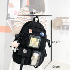 Dollcini elegáns iskolatáska15.6" hüvelykes laptop hátizsák, stílusos hétköznapi táska, Travel Business College iskolai táska, rózsaszín