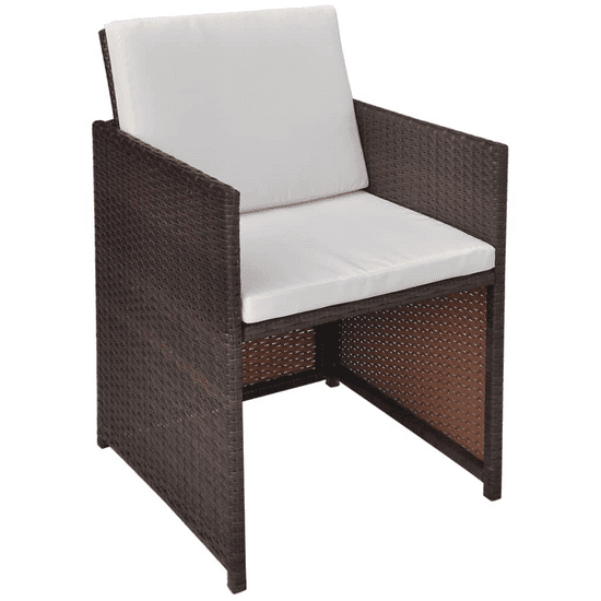 Vidaxl 2 db barna polyrattan kerti szék hát- és ülőpárnával (42560)