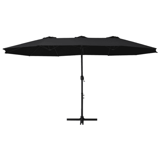 Vidaxl fekete kültéri napernyő alumíniumrúddal 460 x 270 cm (47302)