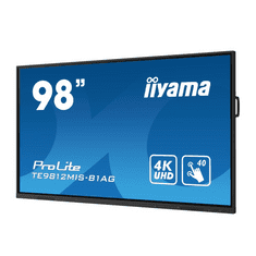 iiyama PROLITE Álló digitális tábla 2,49 M (98") LED Wi-Fi 400 cd/m² 4K Ultra HD Fekete Érintőképernyő Beépített processzor Android 24/7