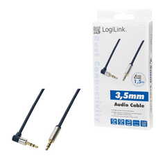 LogiLink 3.5 Stereo apa/apa 90°-ban hajlított audio kábel 1.50 m kék (CA11150) (CA11150)