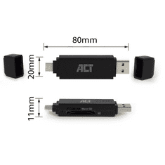 ACT AC6375 kártyaolvasó USB 3.2 Gen 1 (3.1 Gen 1) Fekete (AC6375)
