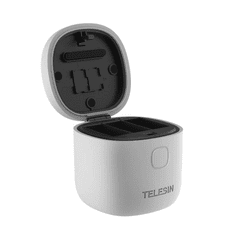 TELESIN Allin Box GoPro Hero9/10 hármas akkumulátor töltő és Micro SD olvasó (GP-BTR-904-GY) (GP-BTR-904-GY)