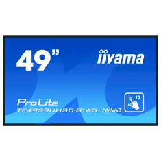 iiyama ProLite TF4939UHSC-B1AG számítógép monitor 124,5 cm (49") 3840 x 2160 pixelek 4K Ultra HD LED Érintőképernyő Többfelhasználós Fekete (TF4939UHSC-B1AG)