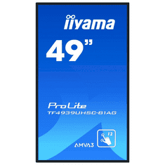 iiyama ProLite TF4939UHSC-B1AG számítógép monitor 124,5 cm (49") 3840 x 2160 pixelek 4K Ultra HD LED Érintőképernyő Többfelhasználós Fekete (TF4939UHSC-B1AG)