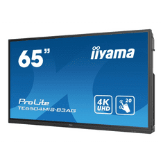 iiyama TE6504MIS-B3AG tartalomszolgáltató (signage) kijelző Interaktív síkképernyő 165,1 cm (65") Wi-Fi 400 cd/m² 4K Ultra HD Fekete Érintőképernyő Beépített processzor iiWare 9.0 (TE6504MIS-B3AG)