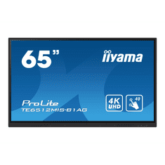 iiyama TE6512MIS-B1AG tartalomszolgáltató (signage) kijelző Interaktív síkképernyő 165,1 cm (65") LCD Wi-Fi 400 cd/m² 4K Ultra HD Fekete Érintőképernyő Beépített processzor Android 11 24/7