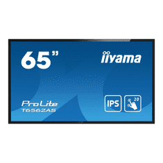 iiyama T6562AS-B1 tartalomszolgáltató (signage) kijelző Interaktív síkképernyő 163,8 cm (64.5") IPS 500 cd/m² 4K Ultra HD Fekete Érintőképernyő Beépített processzor Android 8.0 24/7 (T6562AS-B1)