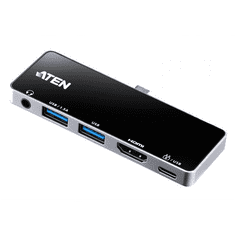 Aten UH3238 dokkoló állomás mobil eszközhöz Táblagép/okostelefon Fekete, Ezüst (UH3238)