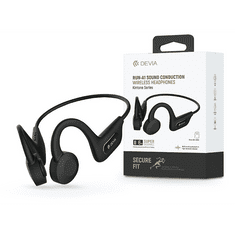 Devia Sport Bluetooth sztereó fülhallgató v5.0 microSD kártyaolvasóval - Kintone Series Run-A1 Sound Conduction Wireless Headset - fekete (ST379291)