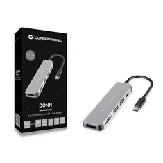 Conceptronic DONN02G dokkoló állomás és port replikátor USB 3.2 Gen 1 (3.1 Gen 1) Type-C Alumínium (DONN02G)